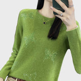 Margretha - Strikket sweater med sommerfuglemønster