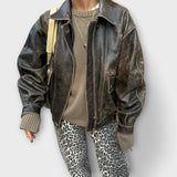 Birthe - Vintage jeans med leopardmønster