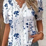 Anne™  | Blomster Blonde V-Hals Bluse