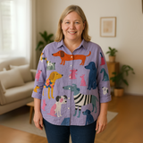 Anne™  | Bluse Med Kunstneriske Print