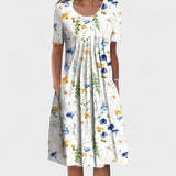 Anne™ | Stilfuld og Casual Blomstret Kjole med Lommer