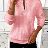 Anne™ | Klassisk Striktrøje med Lynlåsdetalje