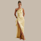Anna Emilie - Asymmetrisk Satin Kjole