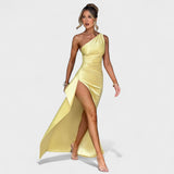 Anna Emilie - Asymmetrisk Satin Kjole