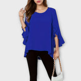 Erica - Flydende bluse med volanger