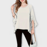 Erica - Flydende bluse med volanger