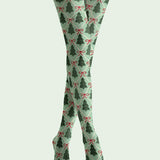 Hilda - Leggings med kunstnerisk vinterskovmønster