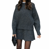 Ida Helene - Strik sæt - Oversize pullover + nederdel