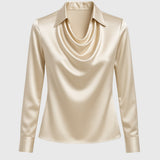 Helen - Elegant bluse i skinnende satin