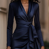 Clara Therese - Elegant langkjole i satin