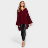 Erica - Flydende bluse med volanger