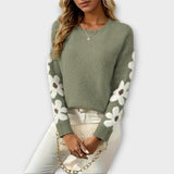 Serena - Mekani pullover med blomsterdesign