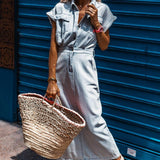 Anne® | Elegant Denimkjole med Korte Flagermusærmer