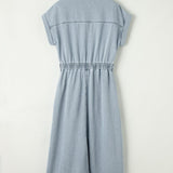 Anne® | Elegant Denimkjole med Korte Flagermusærmer