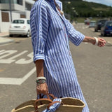 Anne™ | Klassisk stribet skjortekjole