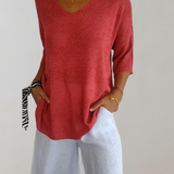 Anne™ | Luksuriøs V-Hals Strik Top