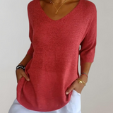 Anne™ | Luksuriøs V-Hals Strik Top