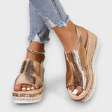 Josefine - Metallisk sandal med platform