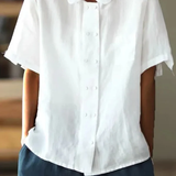 Anne™ | Hvid Sommerbluse Med Løs Pasform