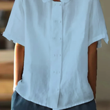 Anne™ | Hvid Sommerbluse Med Løs Pasform