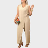 Freja Christine - Elegant jumpsuit med V-udskæring