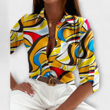 Idun - Sofistikeret geometrisk bluse