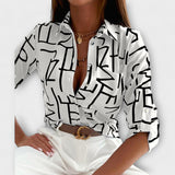 Idun - Sofistikeret geometrisk bluse
