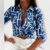 Idun - Sofistikeret geometrisk bluse