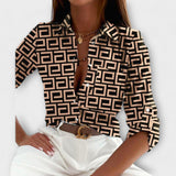 Idun - Sofistikeret geometrisk bluse