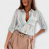 Idun - Sofistikeret geometrisk bluse